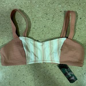 TAVIK VIVIEN swim top (white/tapioca stripe)